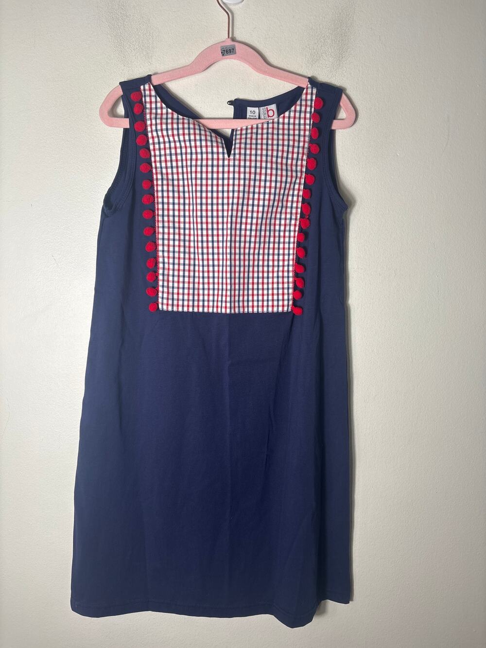 NWT Girls Miss B Navy and Red Sleeveless Long Dress Sz 10